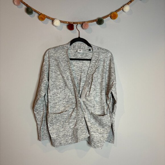 CAbi Women's Marble Cardigan Sweater Gray Style 5286 - Picture 2 of 6